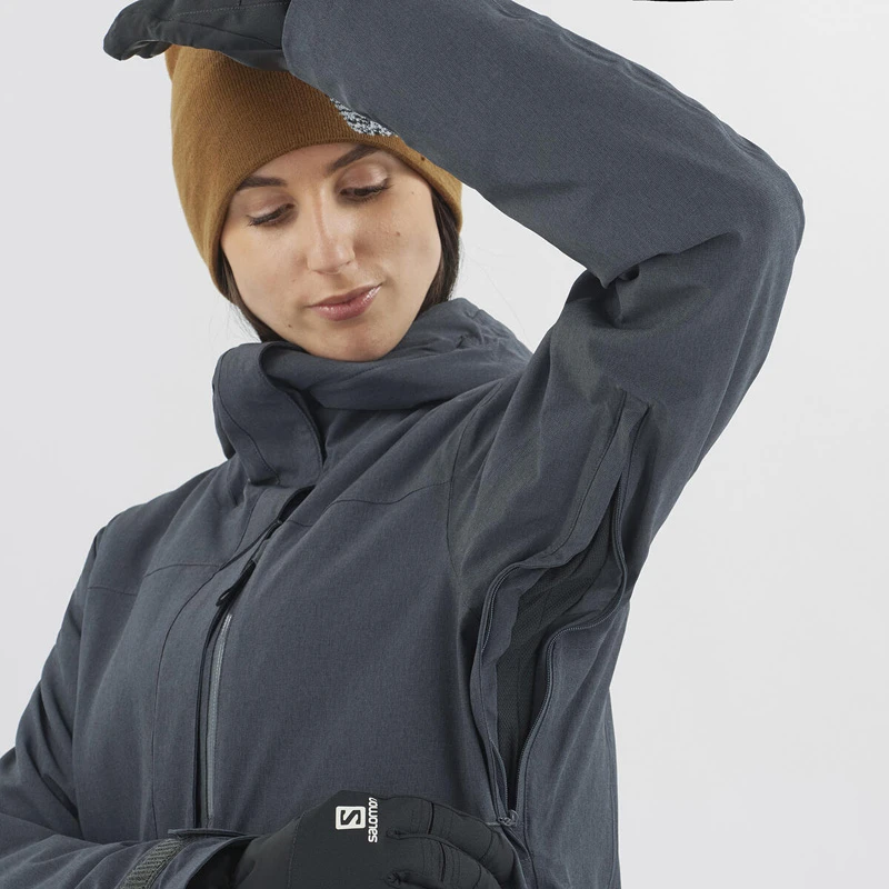 Salomon Stance Cargo Dame Vinterjakke - Ebony 5 Salomon Stance Cargo Dame Vinterjakke - Ebony - Billede 3