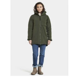 Didriksons Helle Dame Parka - Mørk Grøn