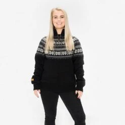 Cold Bodö Dame Uld Striktrøje - Black