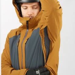 Salomon Highland Herre Skijkakke - Bronze/Cumin -Scott Salgsbutik vinterjakke details